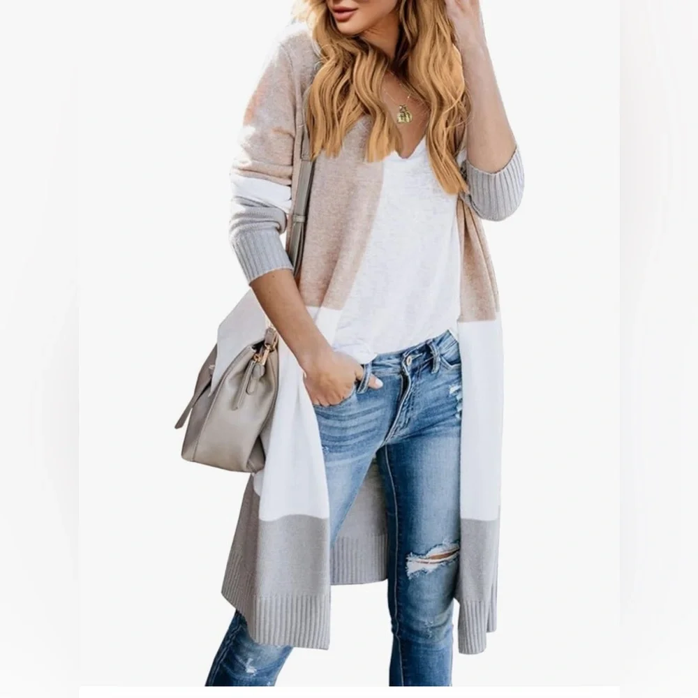Women’s long lightweight open cardigan - Picture 1 of 6